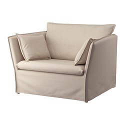 BACKSÄLEN - 1,5-seat armchair, Katorp natural