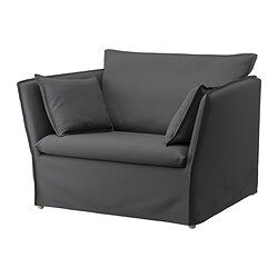 BACKSÄLEN - 1,5-seat armchair, Hallarp grey