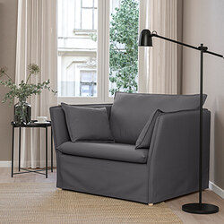 BACKSÄLEN - 1,5-seat armchair, Hallarp grey