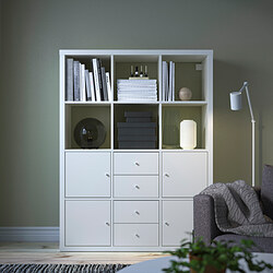 KALLAX - Shelving unit with 6 inserts, white, 112x147 cm