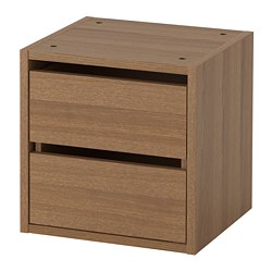 VADHOLMA - Drawer unit, brown/stained ash, 40x37x40 cm