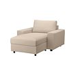 VIMLE - Chaise longue, with wide armrests/Hallarp beige