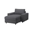 VIMLE - Chaise longue, with wide armrests/Hallarp grey