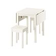 HAUGA/HAUGA - Table and 2 stools, white/white, 55/82/109x74 cm
