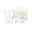 HAUGA/HAUGA - Table and 4 chairs, white/white, 118x74 cm