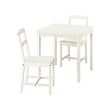 HAUGA/HAUGA - Table and 2 chairs, white/white, 74x74 cm