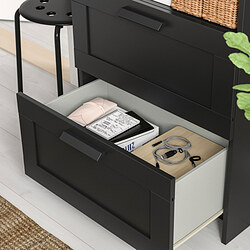 BRIMNES - Rak buku, hitam, 60x190 cm