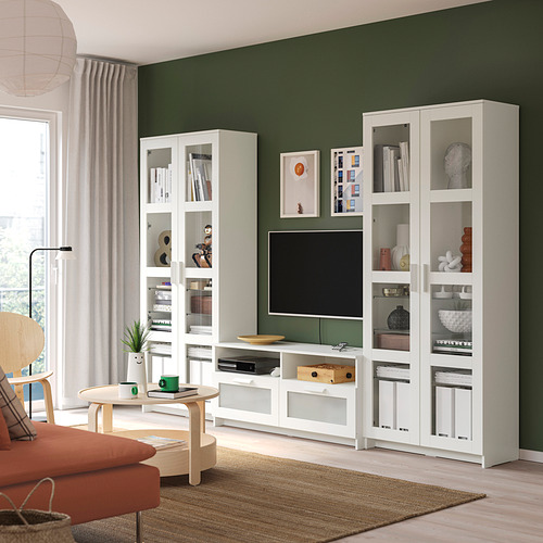 BRIMNES TV storage combination/glass doors