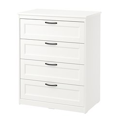SONGESAND - Chest of 4 drawers, white, 82x104 cm