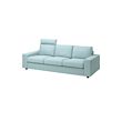 VIMLE - 3-seat sofa, with headrest with wide armrests/Saxemara light blue