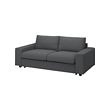 VIMLE - 2-seat sofa-bed, with wide armrests/Hallarp grey