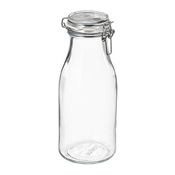 KORKEN - Bottle shaped jar with lid, clear glass, 1 l