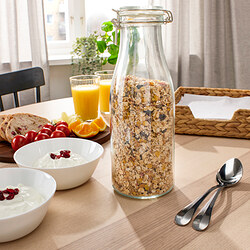 KORKEN - Toples berbentuk botol dengan tutup, kaca bening, 1.4 l