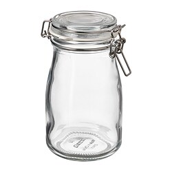 KORKEN - Bottle shaped jar with lid, clear glass, 0.4 l