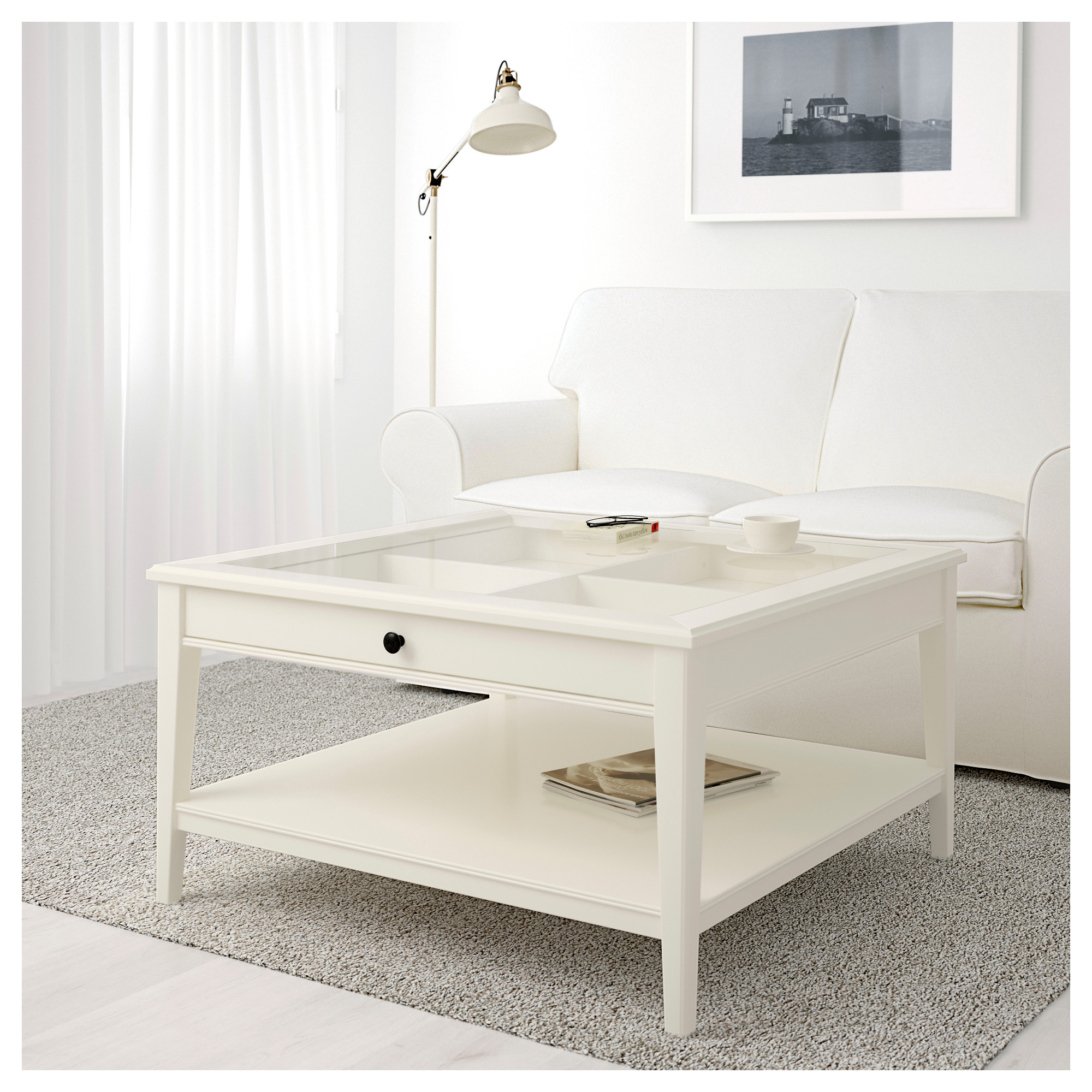 Liatorp Coffee Table White Glass Ikea Indonesia