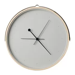 ROTBLÖTA - Wall clock, ash veneer/light grey, 42 cm