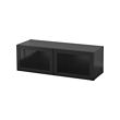 BESTÅ - Shelf unit with glass doors, black-brown/Sindvik black-brown clear glass, 120x42x38 cm