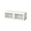 BESTÅ - Shelf unit with glass doors, white/Sindvik white clear glass, 120x42x38 cm