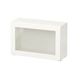 BESTÅ - Unit rak dengan pintu kaca, putih/Sindvik kaca bening putih, 60x22x38 cm