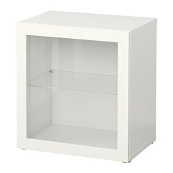 BESTÅ - Shelf unit with glass door, white/Sindvik white clear glass, 60x42x64 cm
