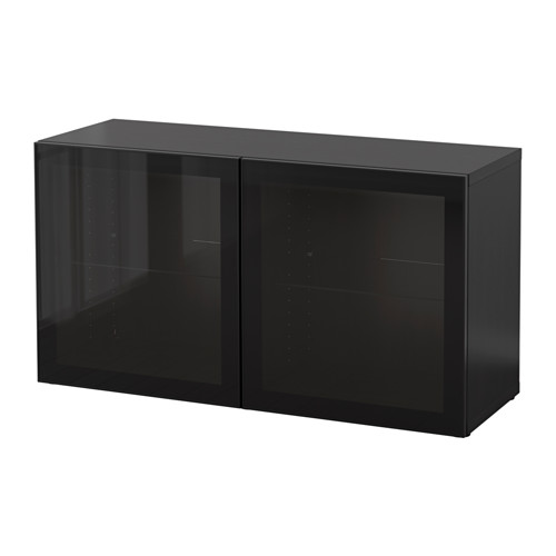 BESTÅ unit rak dengan pintu kaca