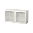 BESTÅ - Shelf unit with glass doors, white/Sindvik white clear glass, 120x40x64 cm
