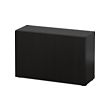 BESTÅ - Unit rak dengan pintu, hitam-cokelat/Lappviken hitam-cokelat, 60x22x38 cm