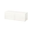 BESTÅ - Shelf unit with doors, white/Hanviken white, 120x42x38 cm