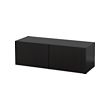 BESTÅ - Shelf unit with doors, black-brown/Lappviken black-brown, 120x42x38 cm
