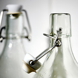 KORKEN - Botol dengan penutup, kaca bening, 0.5 l