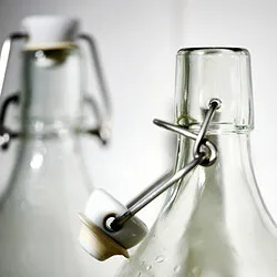 KORKEN - Bottle with stopper, clear glass, 0.5 l