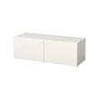 BESTÅ - Shelf unit with doors, white/Selsviken high-gloss/white, 120x42x38 cm