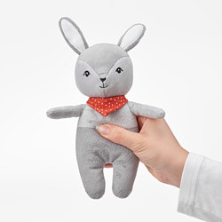 GULLIGAST - Soft toy berdecit, abu-abu/merah