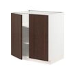 METOD - Base cabinet with shelves/2 doors, white/Sinarp brown, 80x60x80 cm