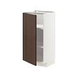 METOD - Base cabinet with shelves, white/Sinarp brown, 40x37x80 cm
