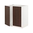 METOD - Base cabinet for sink + 2 doors, white/Sinarp brown, 80x60x80 cm