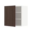 METOD - Kabinet dinding dengan rak, putih/Sinarp cokelat, 60x37x60 cm