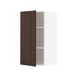 METOD - Wall cabinet with shelves, white/Sinarp brown, 40x37x80 cm