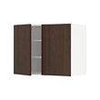 METOD - Wall cabinet with shelves/2 doors, white/Sinarp brown, 80x37x60 cm