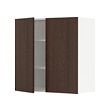 METOD - Wall cabinet with shelves/2 doors, white/Sinarp brown, 80x37x80 cm