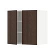 METOD - Wall cabinet with shelves/2 doors, white/Sinarp brown, 60x37x60 cm