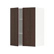 METOD - Kabinet dinding dg rak/2 pintu, putih/Sinarp cokelat, 60x37x80 cm