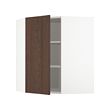 METOD - Kabinet dinding sudut dengan rak, putih/Sinarp cokelat, 68x37x80 cm