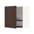 METOD - Kabinet dinding dg pengering piring, putih/Sinarp cokelat, 60x37x60 cm