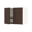 METOD - Wall cabinet w dish drainer/2 doors, white/Sinarp brown, 80x37x60 cm