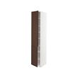 METOD - High cabinet with shelves/2 doors, white/Sinarp brown, 40x60x220 cm
