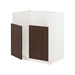 METOD - Kabinet dasar u wastafel TALLSJÖN, putih/Sinarp cokelat, 80x60x80 cm