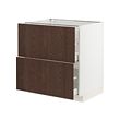 METOD/MAXIMERA - Base cb 2 fronts/2 high drawers, white/Sinarp brown, 80x60x80 cm