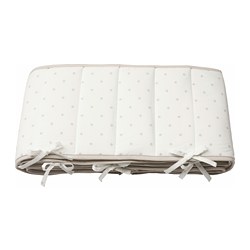 LENAST - Bantalan pelindung, berdot/putih abu-abu, 60x120 cm