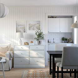 HAVSTA - Chest of 6 drawers, white, 121x47x89 cm